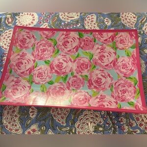 Lilly Pulitzer “First Impression” Floral Pink Roses Patterned Catch-all Tray